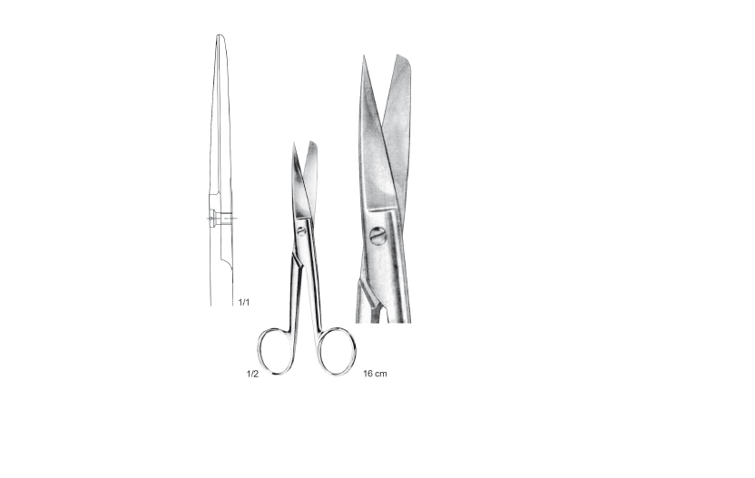 ABDOMİNAL MAKAS 16CM DÜZ