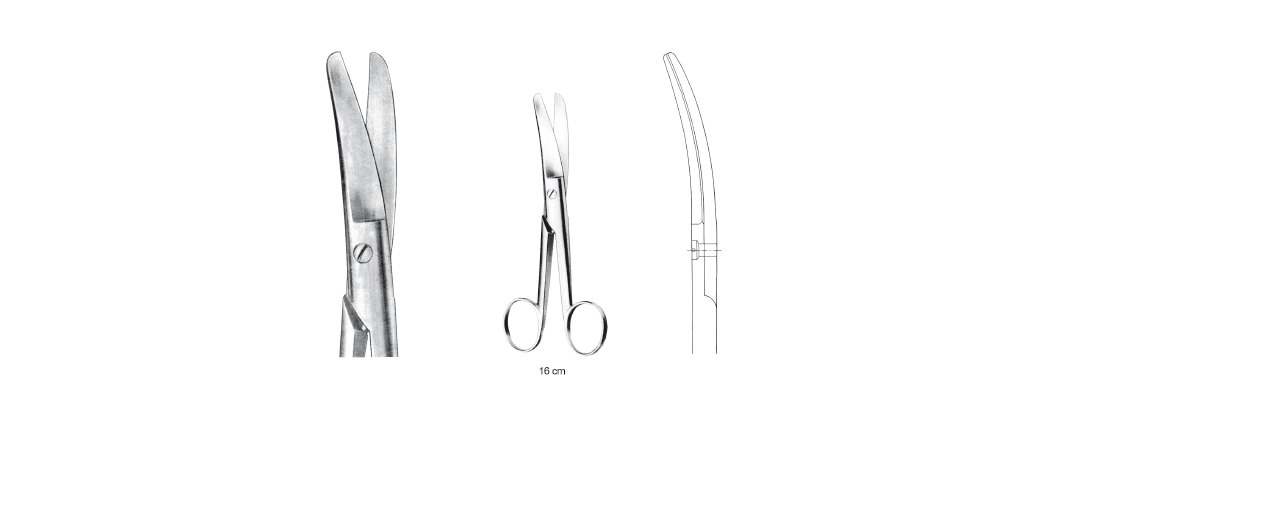ABDOMİNAL MAKAS 16CM EĞRİ