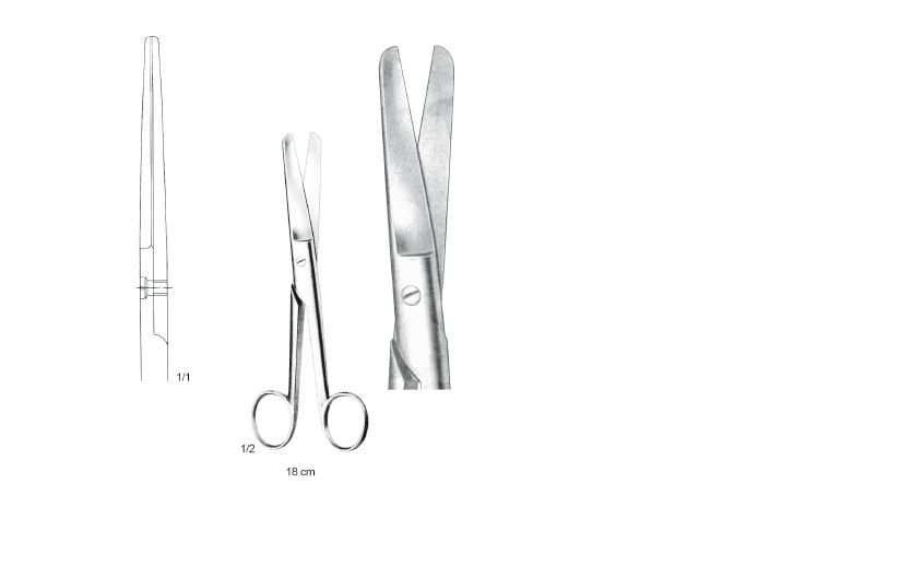 ABDOMİNAL MAKAS 18CM DÜZ