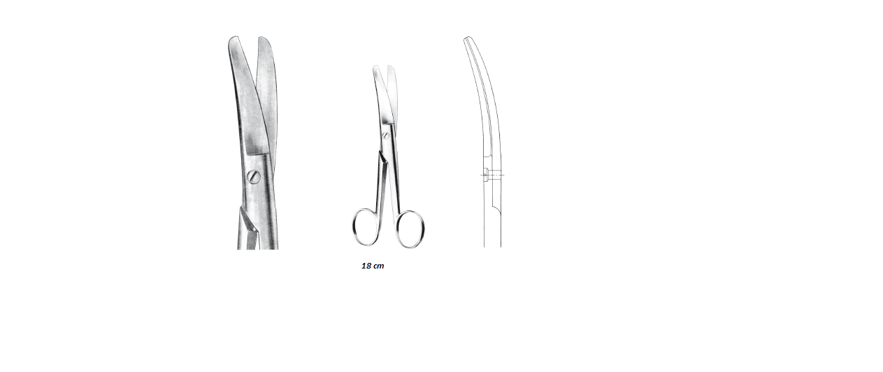 ABDOMİNAL MAKAS 18CM EĞRİ