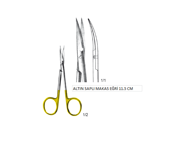 ALTIN SAPLI MAKAS EĞRİ SİVRİ ELMAS UÇ 11.5 CM
