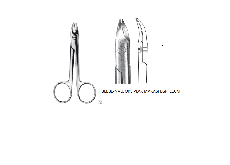 BEEBE-NAUJOKS PLAK MAKASI EĞRİ AĞZI TESTERELİ 12 CM