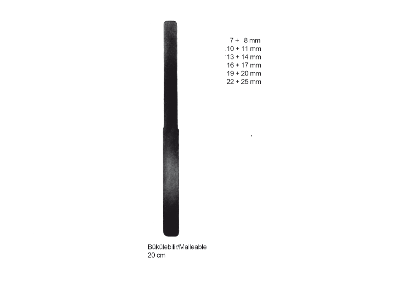 BEYİN KAŞIĞI BÜKÜLEBİLİR ÇİFT TARAFLI ÖLÇÜLÜ 20 CM 10*11 MM