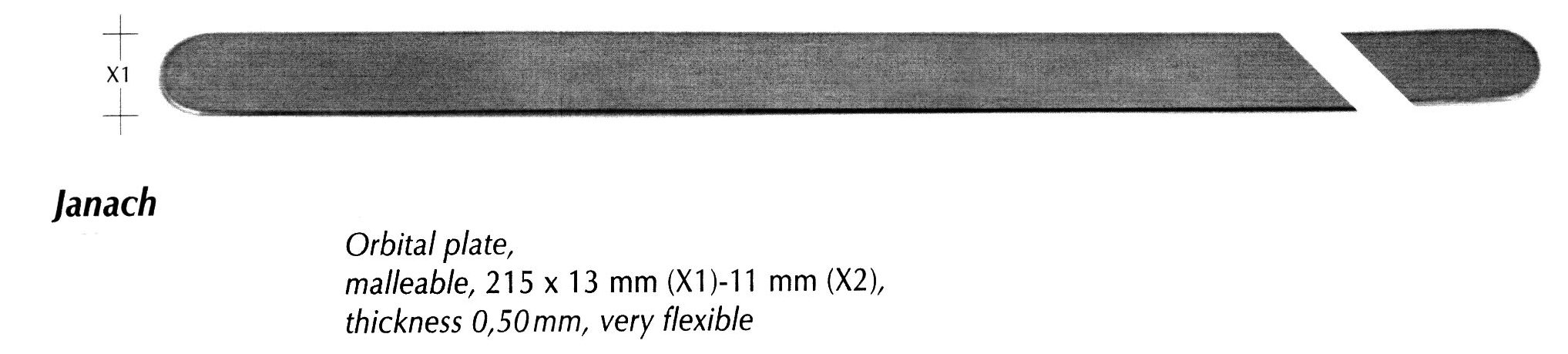 BÜKÜLEBİLİR ORBİTAL PLAKA 215X13 KALINLIK 0.50 MM