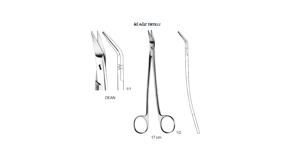 DEAN AĞZI TESTERELİ MAKAS AÇILI 17CM