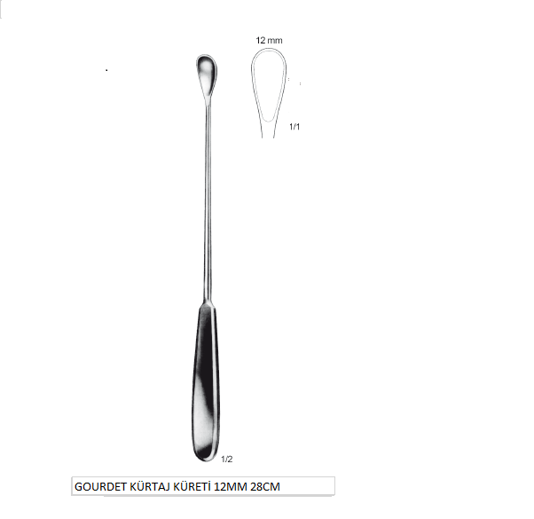 GOURDET KÜRTAJ KÜRETİ 12MM 28CM