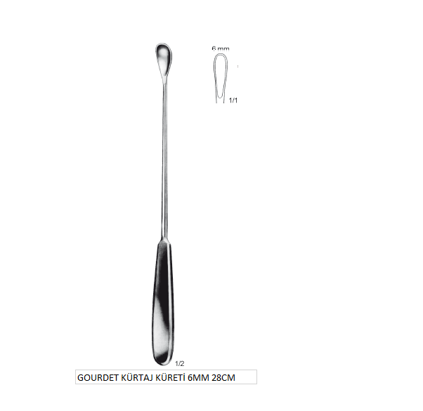 GOURDET KÜRTAJ KÜRETİ 6MM 28CM
