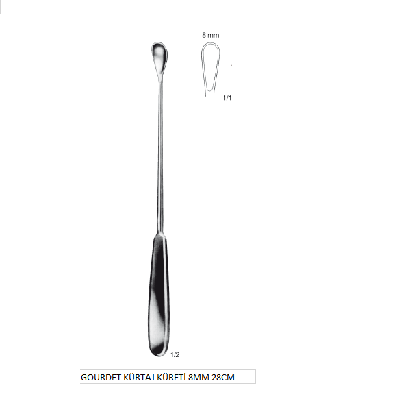 GOURDET KÜRTAJ KÜRETİ 8MM 28CM