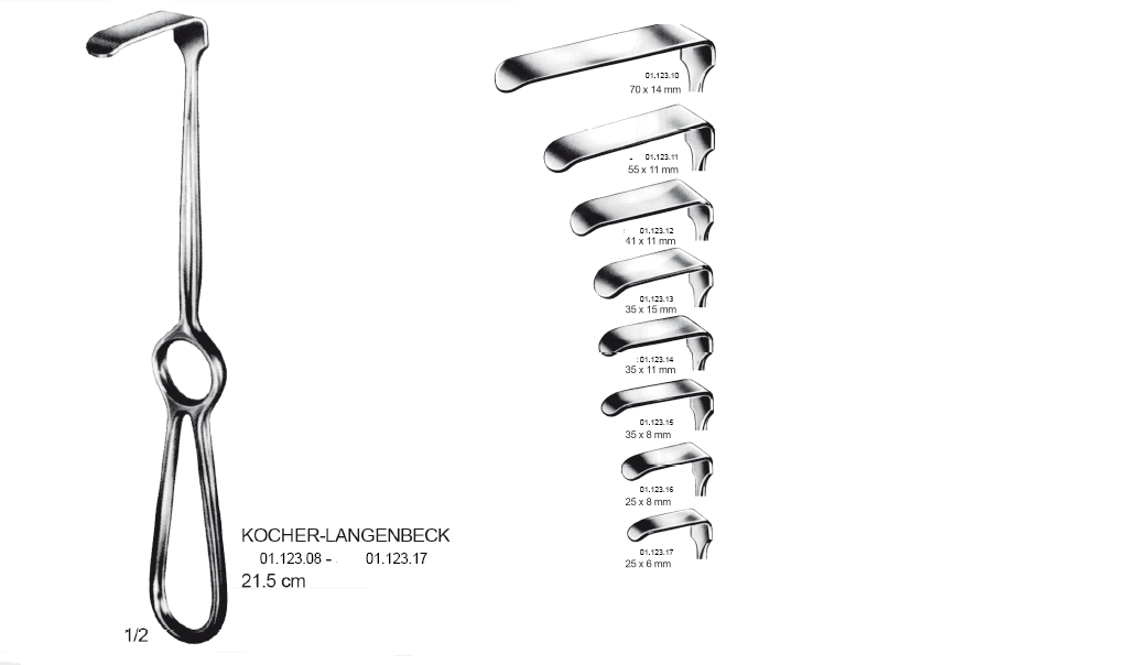 KOCHER LANGENBECK EKARTÖR 80X12MM 21.5CM