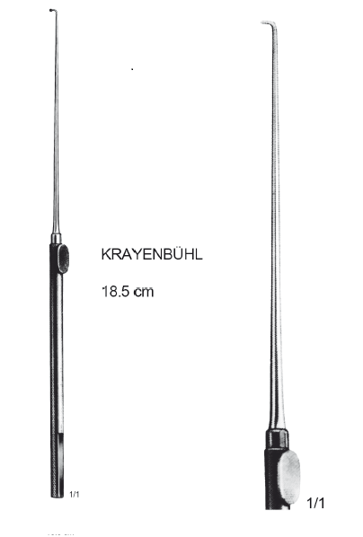 KRAYENBÜHL KANCA SİNİR HOOK BEYİN CERRAHİ 18.5CM