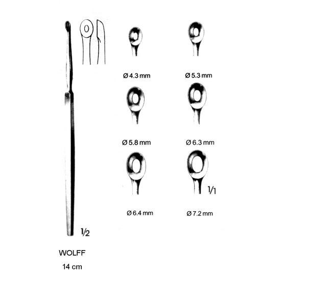 KÜRET WOLFF KOMED  ÇAP 6.3MM 14 CM