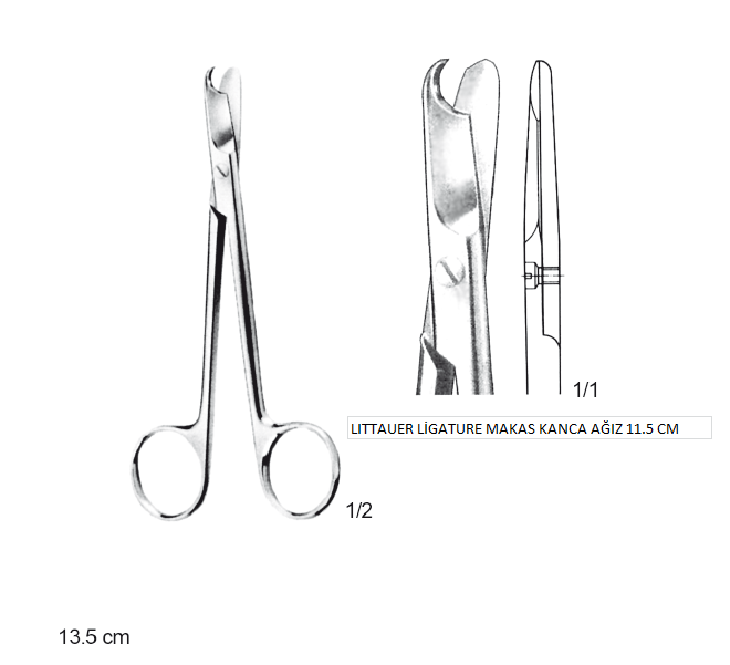 LITTAUER LİGATURE MAKAS KANCA AĞIZ 13,5 CM