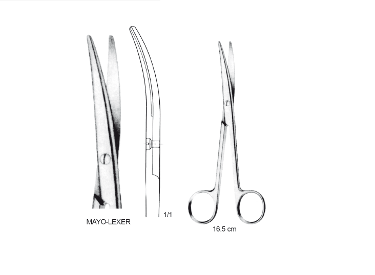 MAYO LEXER MAKAS 16.5CM EĞRİ