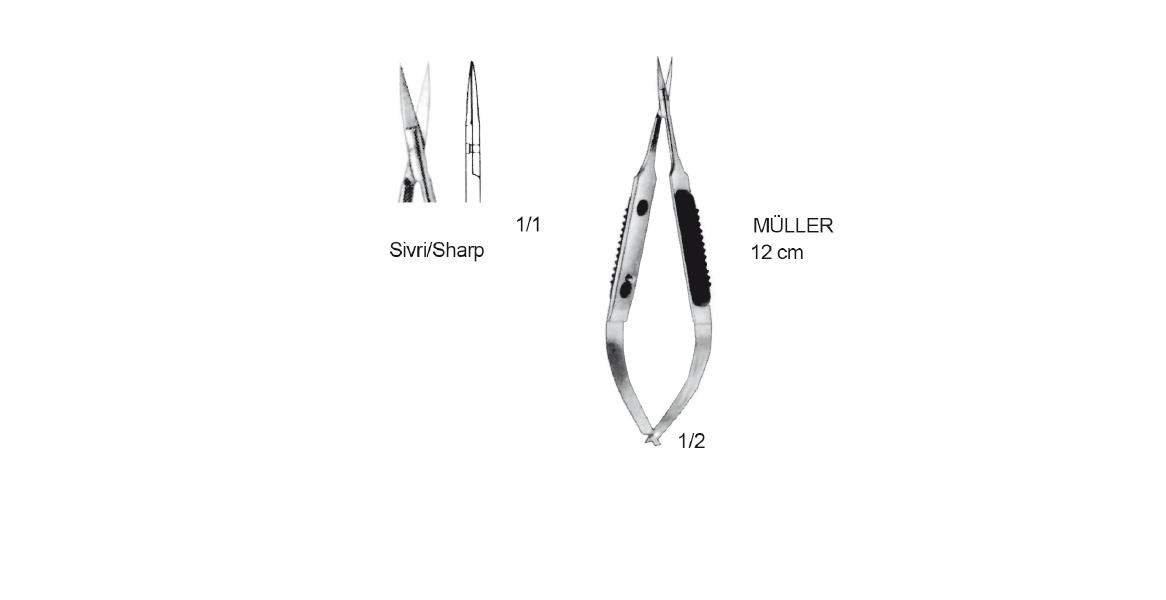 MÜLLER MİKRO MAKAS DÜZ UÇLU 12CM 