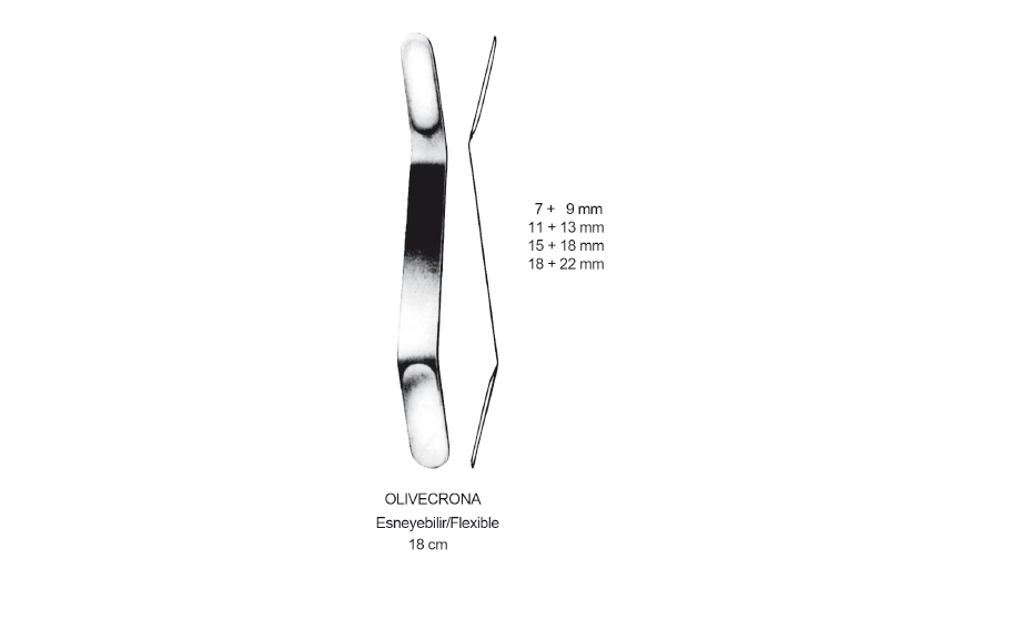 OLIVECRONA BEYİN KAŞIĞI  İKİ UCU KAŞIK 15+18MM 18CM