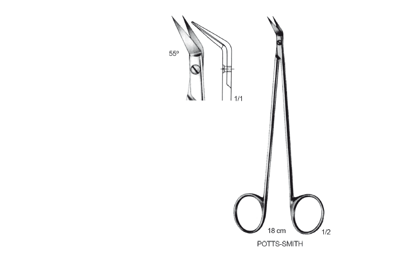 POTTS-SMITH VASKULER MAKAS 55' AÇILI 18CM KALP DAMAR CERRAHİSİ