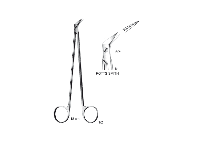 POTTS-SMITH VASKULER MAKAS 60° AÇILI 18CM KALP DAMAR CERRAHİSİ