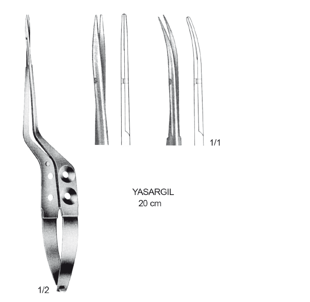PROF.DR GAZİ YAŞARGİL MIKRO MAKAS (BAYONET) METZAMBAUM EĞRİ 20 CM