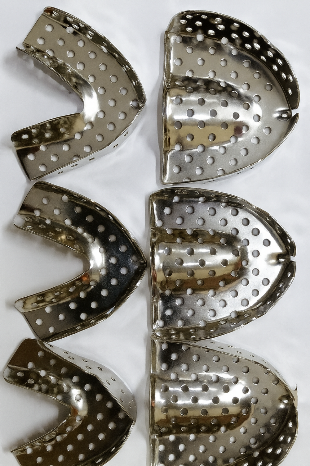 Diş Ölçü Kaşıkları Set 6’lı – Paslanmaz Çelik Dental Ölçü Kaşığı | Üst & Alt Çene Uyumlu